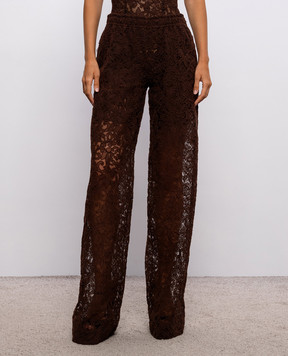 Ermanno Scervino Коричневі штани з мережива D492P359EXQ