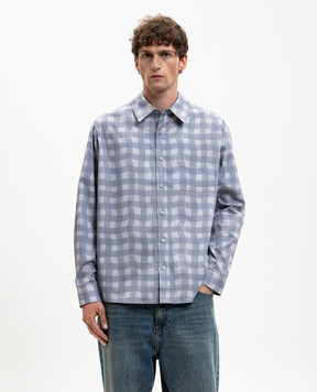 Axel Arigato Серая рубашка Distort Gingham в клеточку A3876001