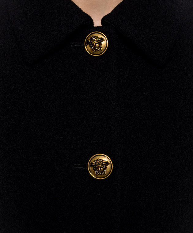 Versace Черное пальто из шерсти 10265661A19092 изображение 5