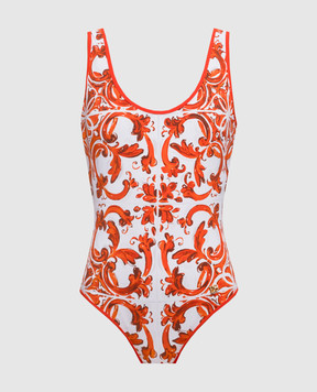Dolce&Gabbana Білий купальник в брендовий принт з монограмою O9A46JONO19