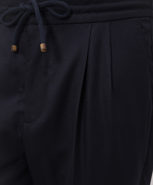 Brunello Cucinelli Штани синього кольору з вовни ME226E1710 зображення 5