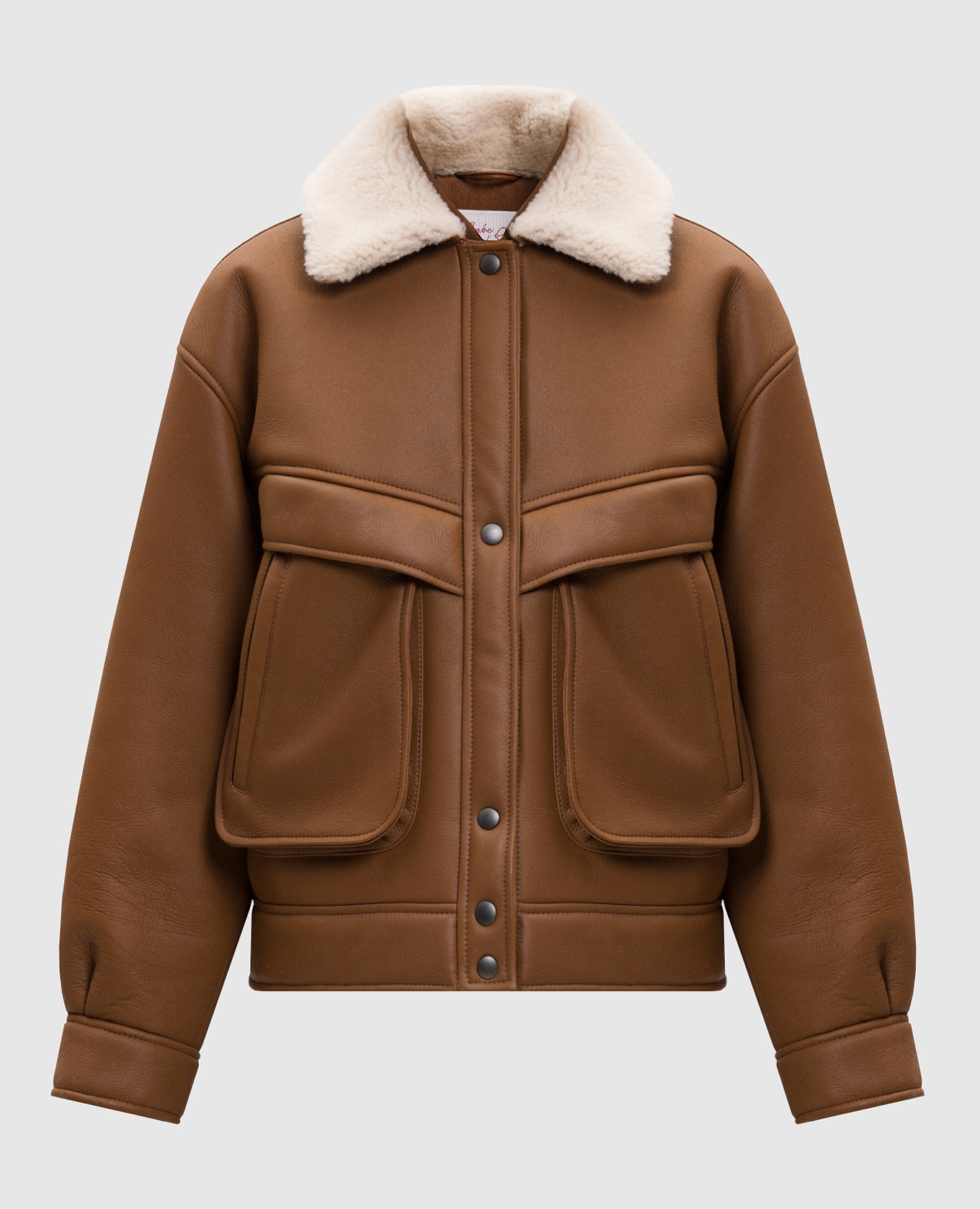 

Коричневая дубленка в стиле куртки, Коричневый, Дубленки