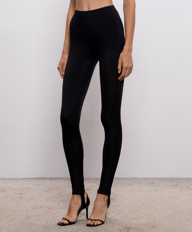 Vetements Черные леггинсы со штрипками WH27LG129B изображение 3
