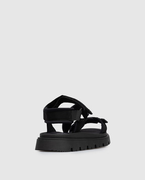 Dolce&Gabbana Детские черные сандалии с нашивкой логотипа DA5350A55552836
