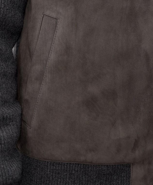 Brunello Cucinelli Серая комбинированная куртка MPCLF2053 изображение 5