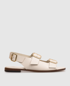 Doucal's Шкіряні босоніжки кольору айворі DD8770DEGNUF073