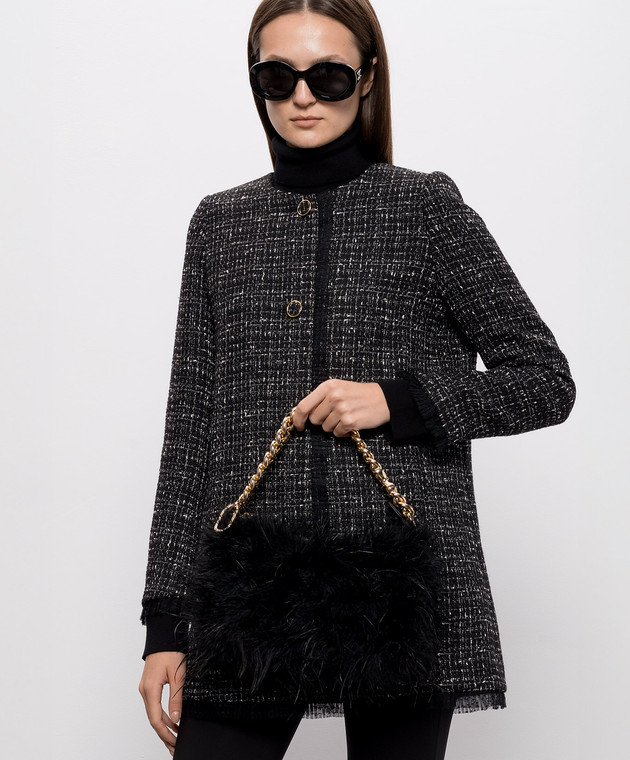Twinset Черная сумка с перьями страуса 262TD8131 изображение 2