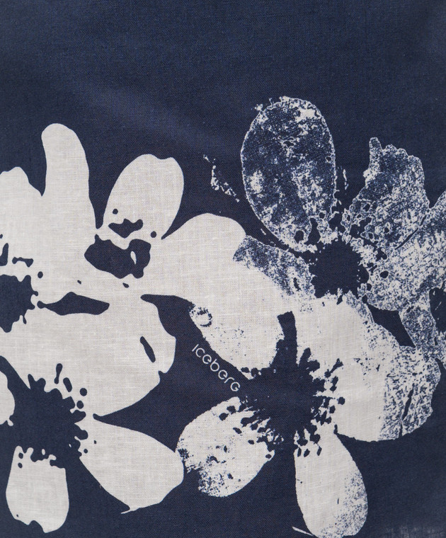 Iceberg Синие шорты с льном D0803635 изображение 5