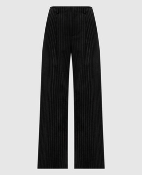Maison Margiela MM6 Темно-серые брюки в полоску S62KB0274MTN198