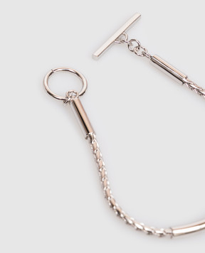Saint Laurent Серебристый браслет с гравировкой логотипа 779023Y1500