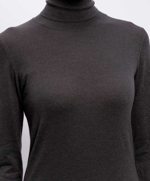 Brunello Cucinelli Сірий гольф з кашеміром та шовком з люрексом M41800063P зображення 5