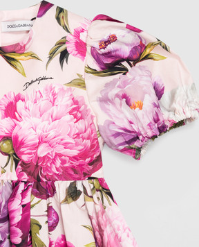 Dolce&Gabbana Детское розовое платье в цветочный принт L23DP2G7QZX