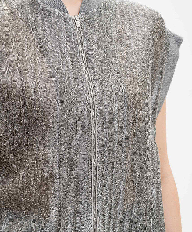 Peserico Сірий жилет з льоном E0316705032 зображення 5