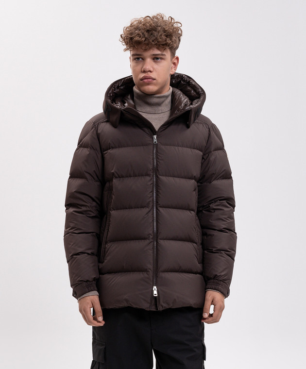 Moncler Коричневий пуховик Orvelle L20911A00222597YW зображення 3
