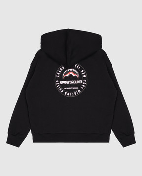Sprayground Дитяча чорна спортивна куртка з принтом логотипа SPY1486GBLK