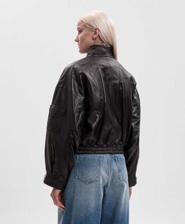 Balmain Чорна шкіряна куртка HF1TFA85LE35 зображення 4
