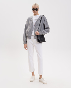 Maison Margiela MM6 Сіра меланжева спортивна куртка з вінтажним ефектом S52HG0041S25337