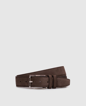 Kiton Коричневий замшевий ремінь USCA006N00108