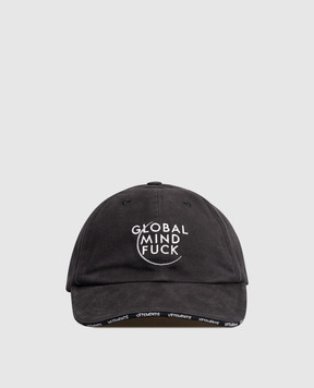 Vetements Чорна кепка з контрастною вишивкою логотипа UE76CA332B