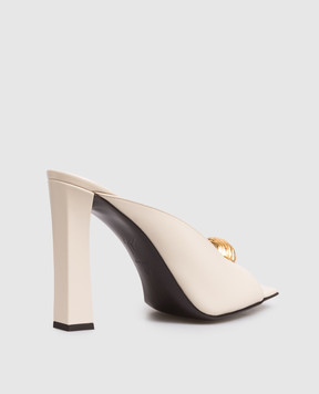 Giuseppe Zanotti Бежевые кожаные мюли Mya E600027