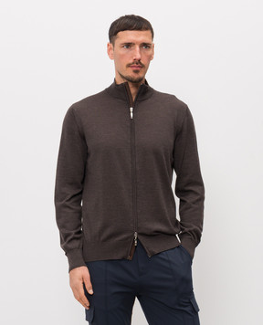 Doriani Cashmere Коричневий кардиган з вовни, шовку та кашеміру 18416B79