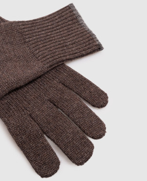 Brunello Cucinelli Коричневі рукавички з кашеміру M2293118