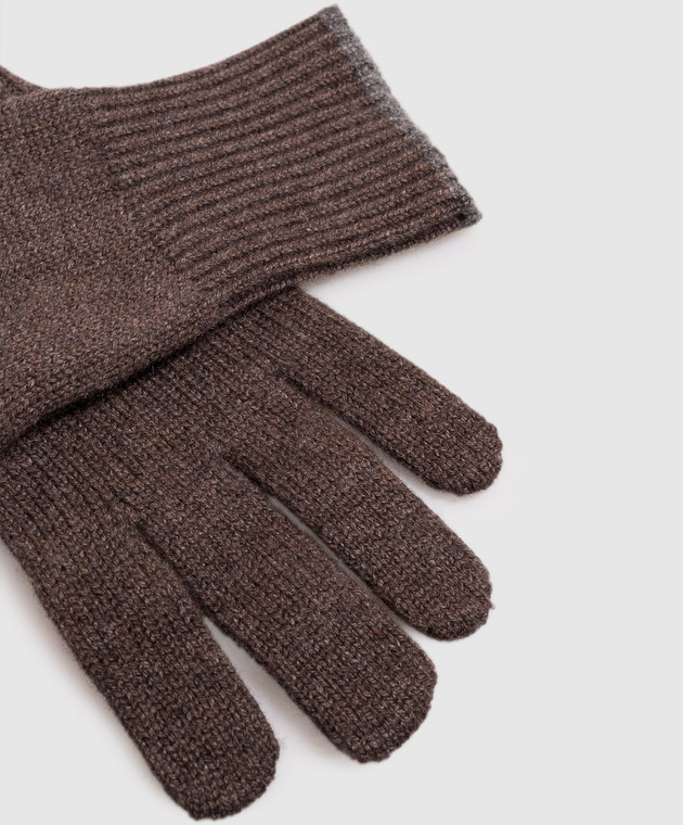 Brunello Cucinelli Коричневые перчатки из кашемира M2293118 изображение 3