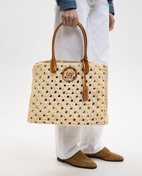 Versace Бежева сумка La Medusa з рафії 10047411A16999