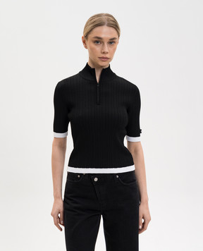 Juun.j Чорний топ з нашивкою логотипа JW6251W025