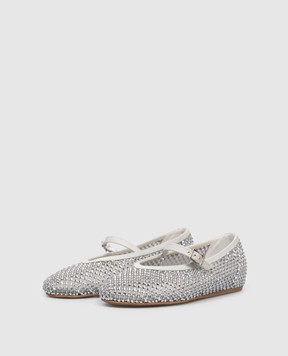 Le Silla Сірі балетки GILDA з кристалами 0189C020MTPPSTV