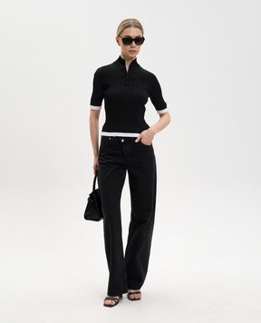 Juun.j Чорний топ з нашивкою логотипа JW6251W025