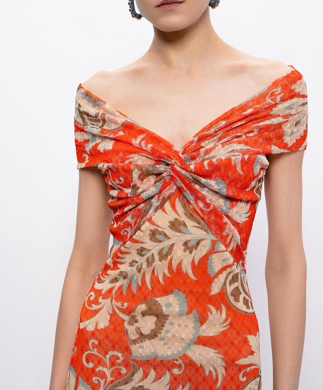 Etro Красное платье в принт WRHA062299IAS71 изображение 4
