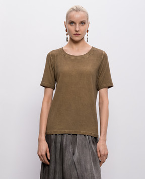 UMA WANG Коричнева футболка Tir UW1032