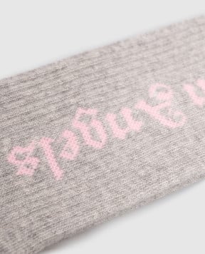 Palm Angels Детские серые носки с логотипом PGRA005C99KNI005