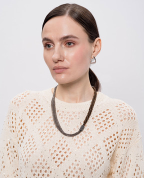 Peserico Коричневе намисто з ланцюжком моніль S35515C0CC813