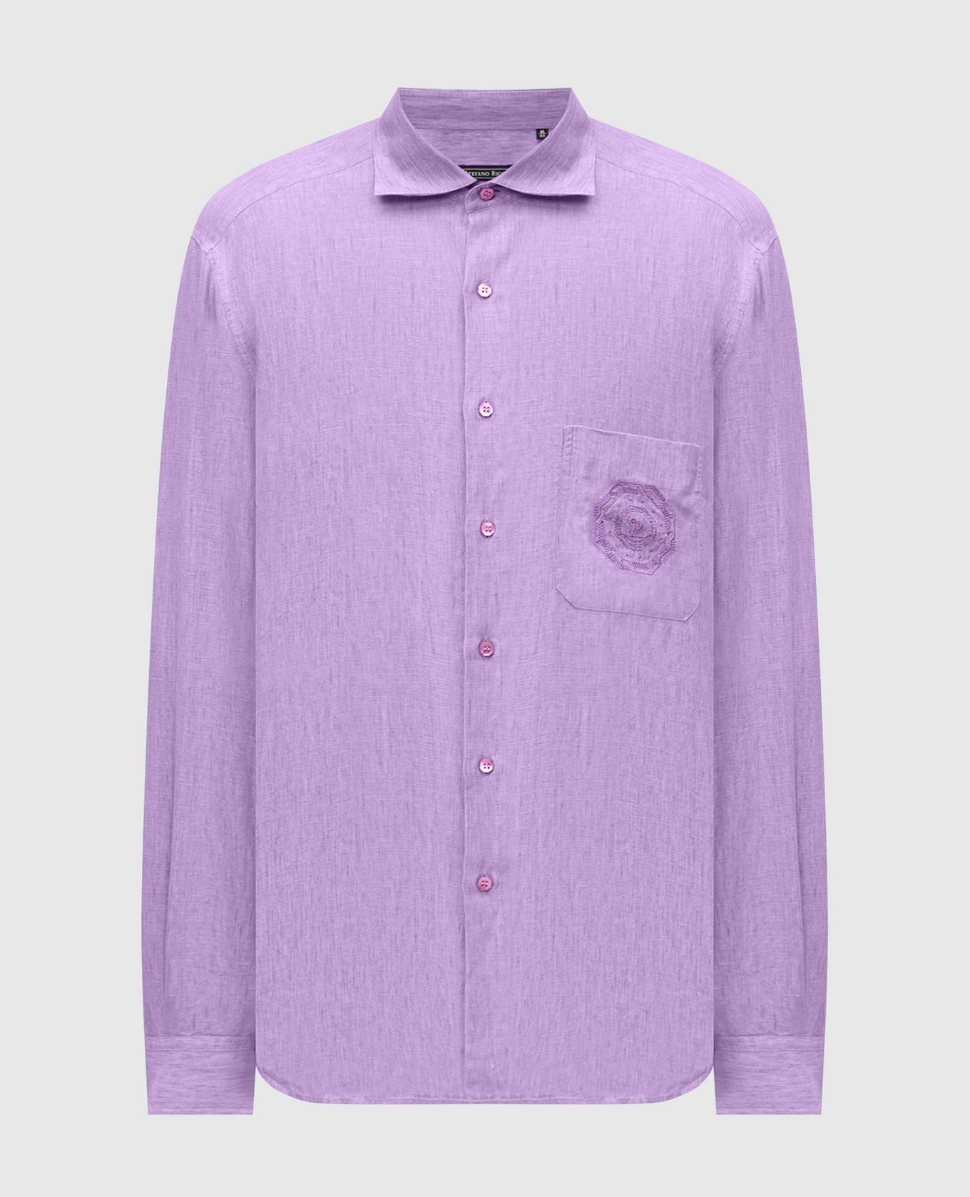 Фиолетовая рубашка из льна