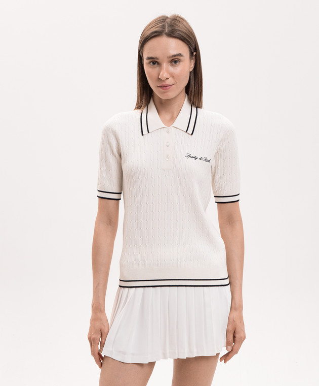 Sporty & Rich Поло кольору айворі з вишивкою логотипа TO06875326WH63 зображення 3