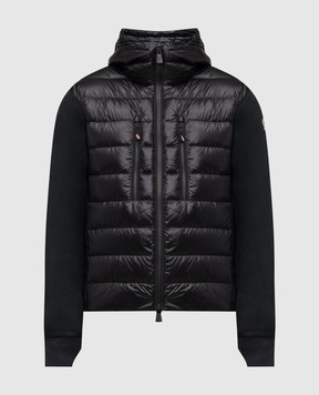 Moncler Grenoble Чорна пухова куртка з нашивкою емблеми K20979B00008C9043