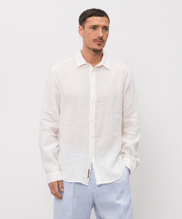 Woolrich Біла сорочка з льону CFWOSI2013MRUT5284 зображення 3