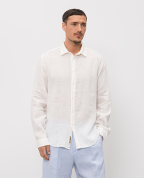 Woolrich Біла сорочка з льону CFWOSI2013MRUT5284