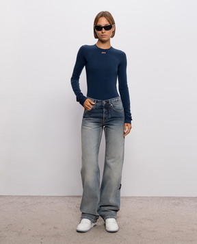 Off-White Синий лонгслив 2FB00408T