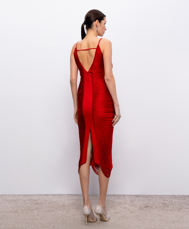 Nissa Красное платье с бахромой RRS15012 изображение 3