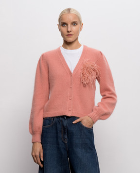 Twinset Розовый кардиган с брошью 262TP3261
