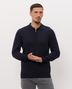 Canali Синее поло из шерсти MK01149C0572