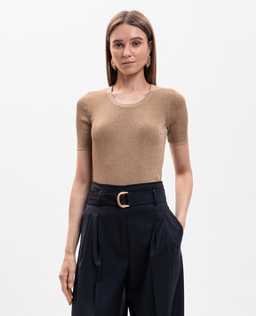 Max Mara Коричневий топ з люрексом MSTSEQUOIA