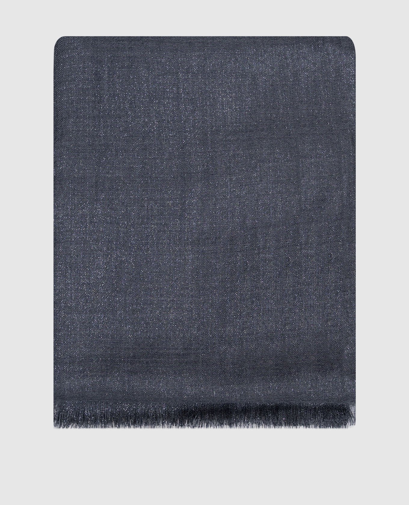 Синий палантин с кашемиром и шелком с люрексом