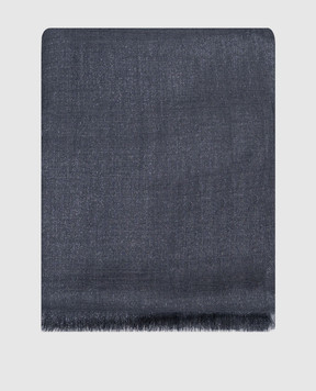 Brunello Cucinelli Синий палантин с кашемиром и шелком с люрексом MSCDAR097