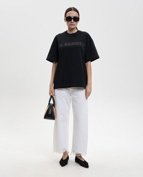 Jil Sander Чорна футболка з принтом логотипа J03GC0137J20243