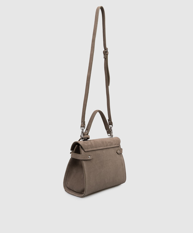 Gianni Notaro Коричневая замшевая сумка-сетчел SUEDE 099SUEDENIKEL изображение 3