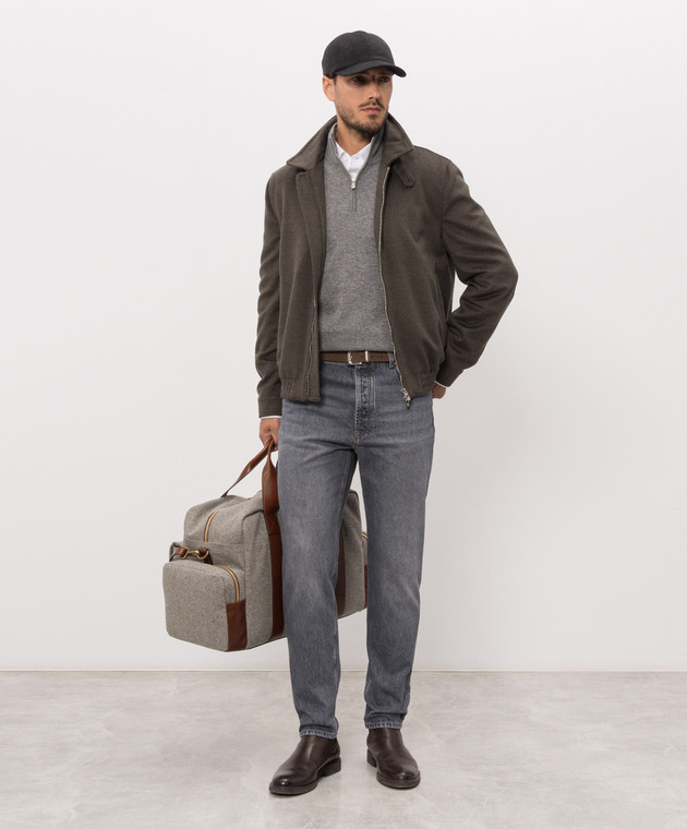 Brunello Cucinelli Серый джемпер из кашемира с молнией M2200124 изображение 2